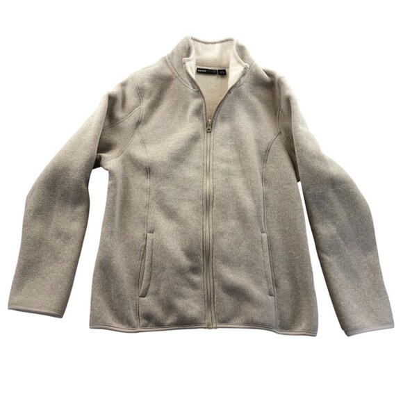 NWT Swiss Tech Womens Fully Lined Bonded Fleece Sweater Large Full Zip Cozy - Picture 1 of 15